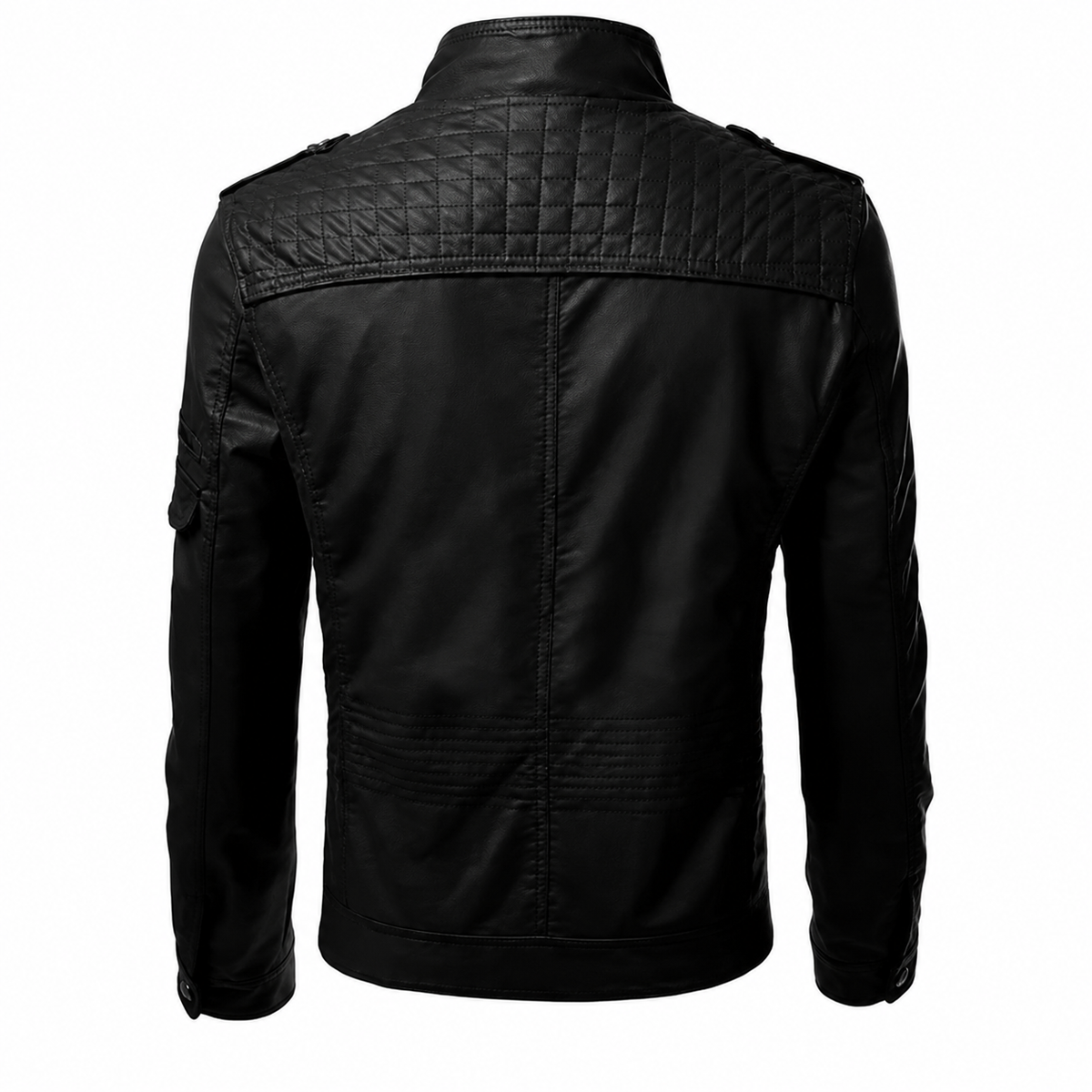 Jackora Men Multi Zip Quilted Panel Biker Genuine Leather Jacket