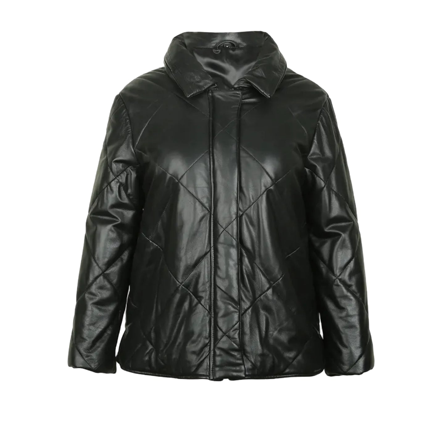 Jackora Women's Belted Leather Jacket Black – 100% Genuine Cowhide, Removable Belt, Classic Fit
