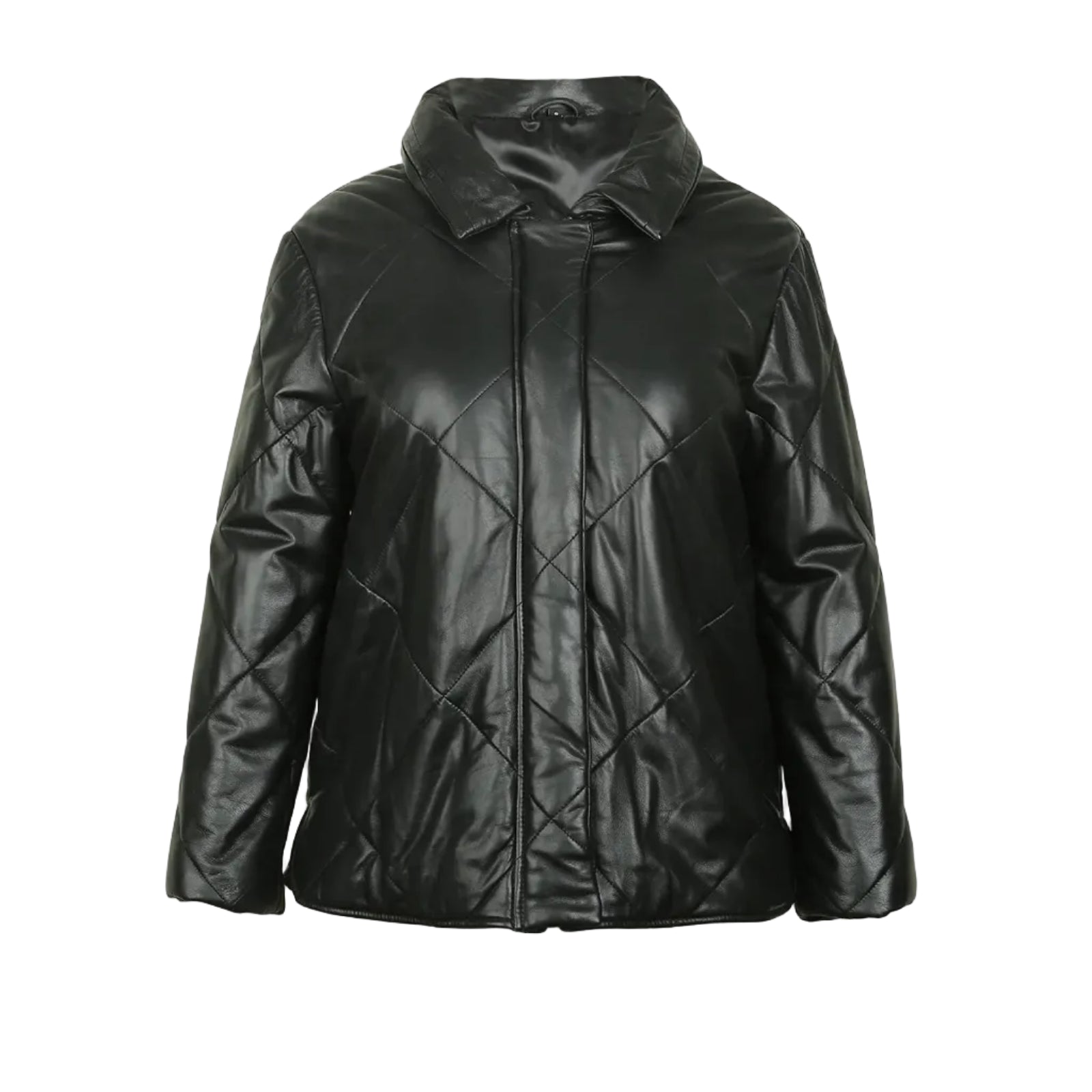 Jackora Women's Belted Leather Jacket Black – 100% Genuine Cowhide, Removable Belt, Classic Fit