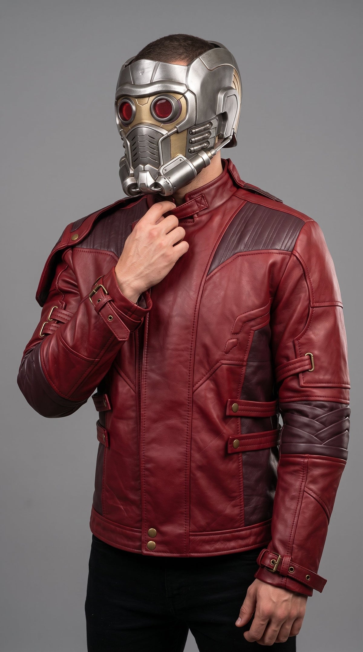 Star Lord Inspired Maroon Leather Jacket | Peter Quill Cosplay Coat | Guardians Galaxy Inspired Men's Jacket