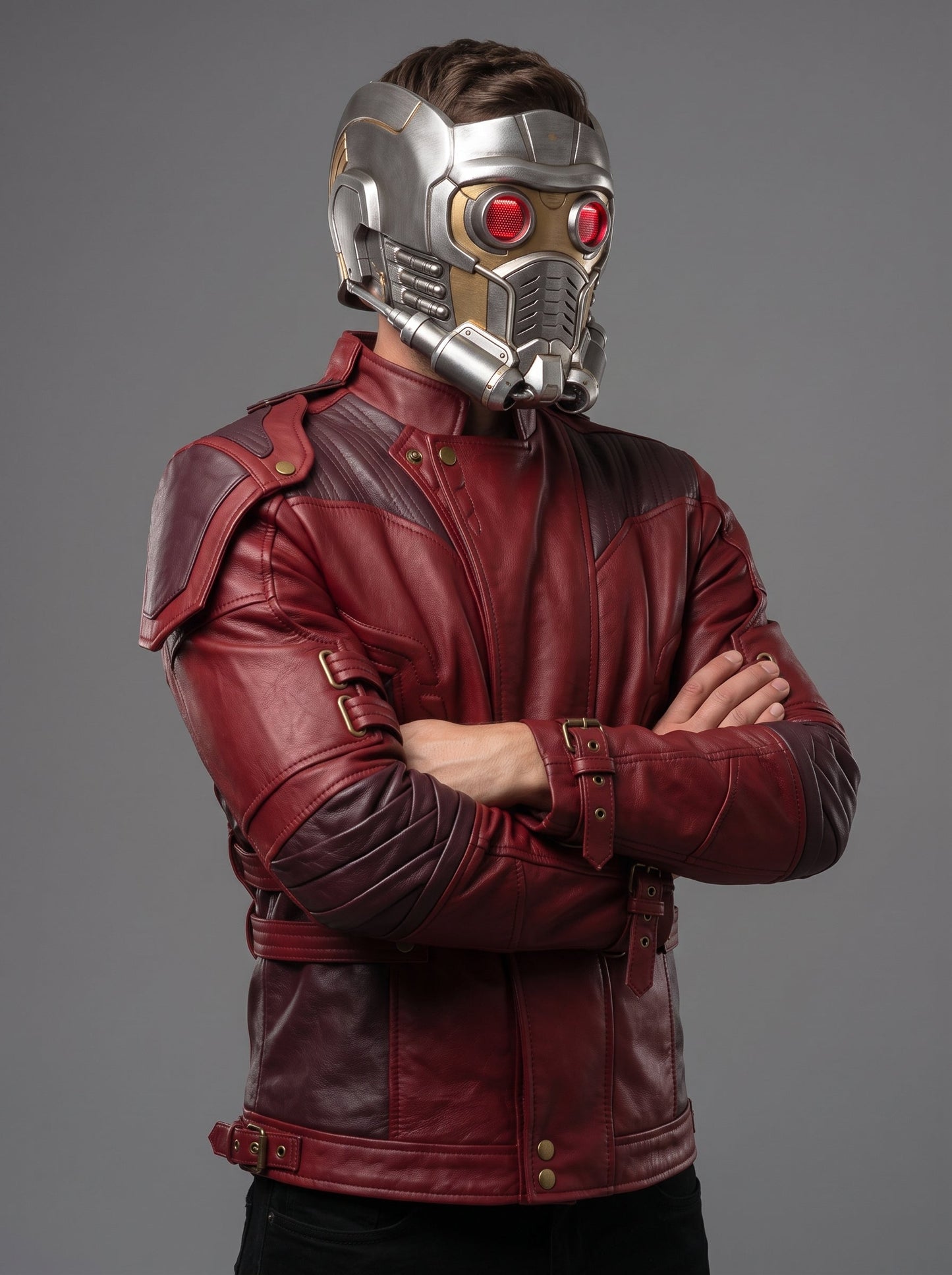 Star Lord Inspired Maroon Leather Jacket | Peter Quill Cosplay Coat | Guardians Galaxy Inspired Men's Jacket