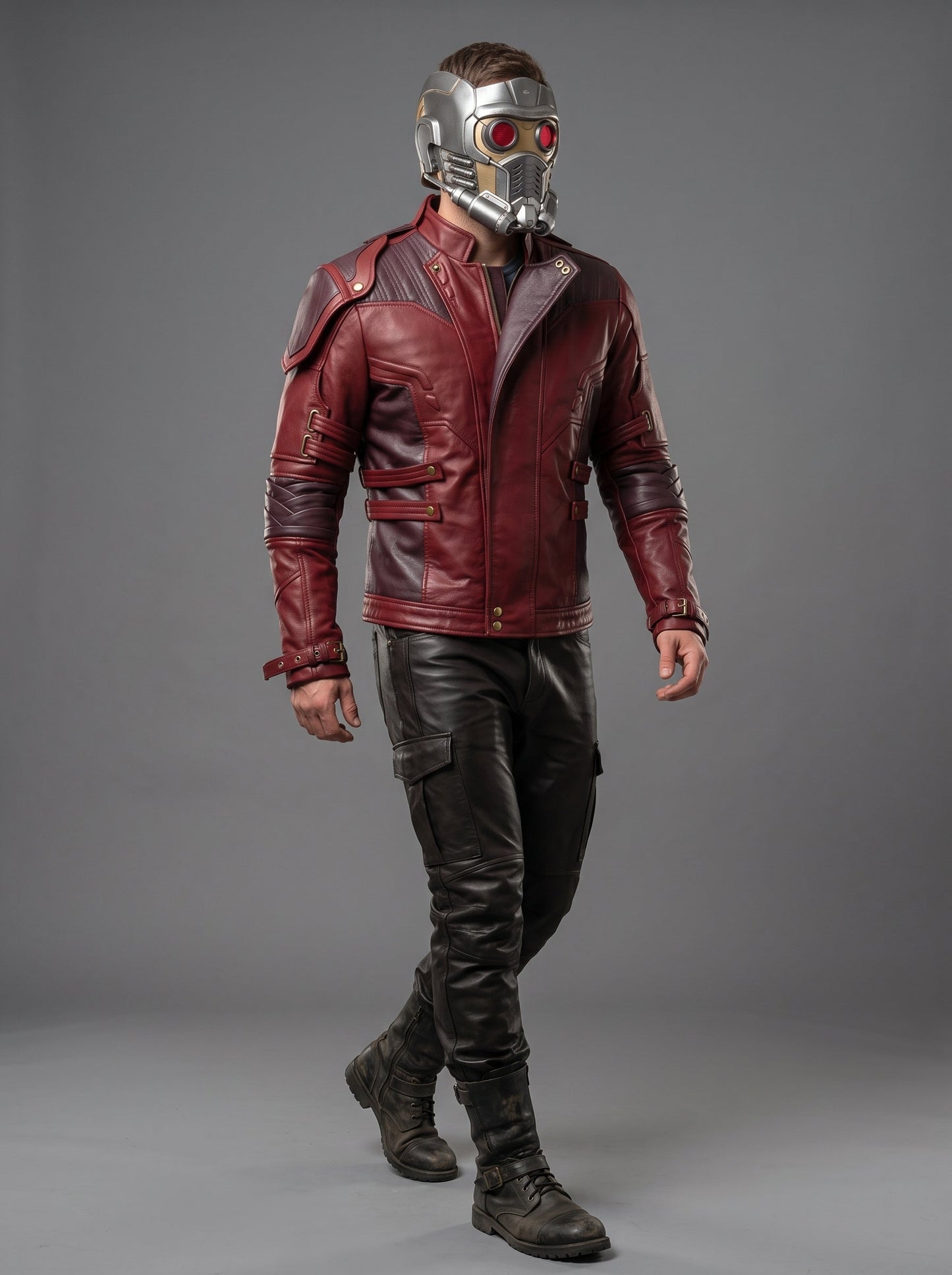 Star Lord Inspired Maroon Leather Jacket | Peter Quill Cosplay Coat | Guardians Galaxy Inspired Men's Jacket