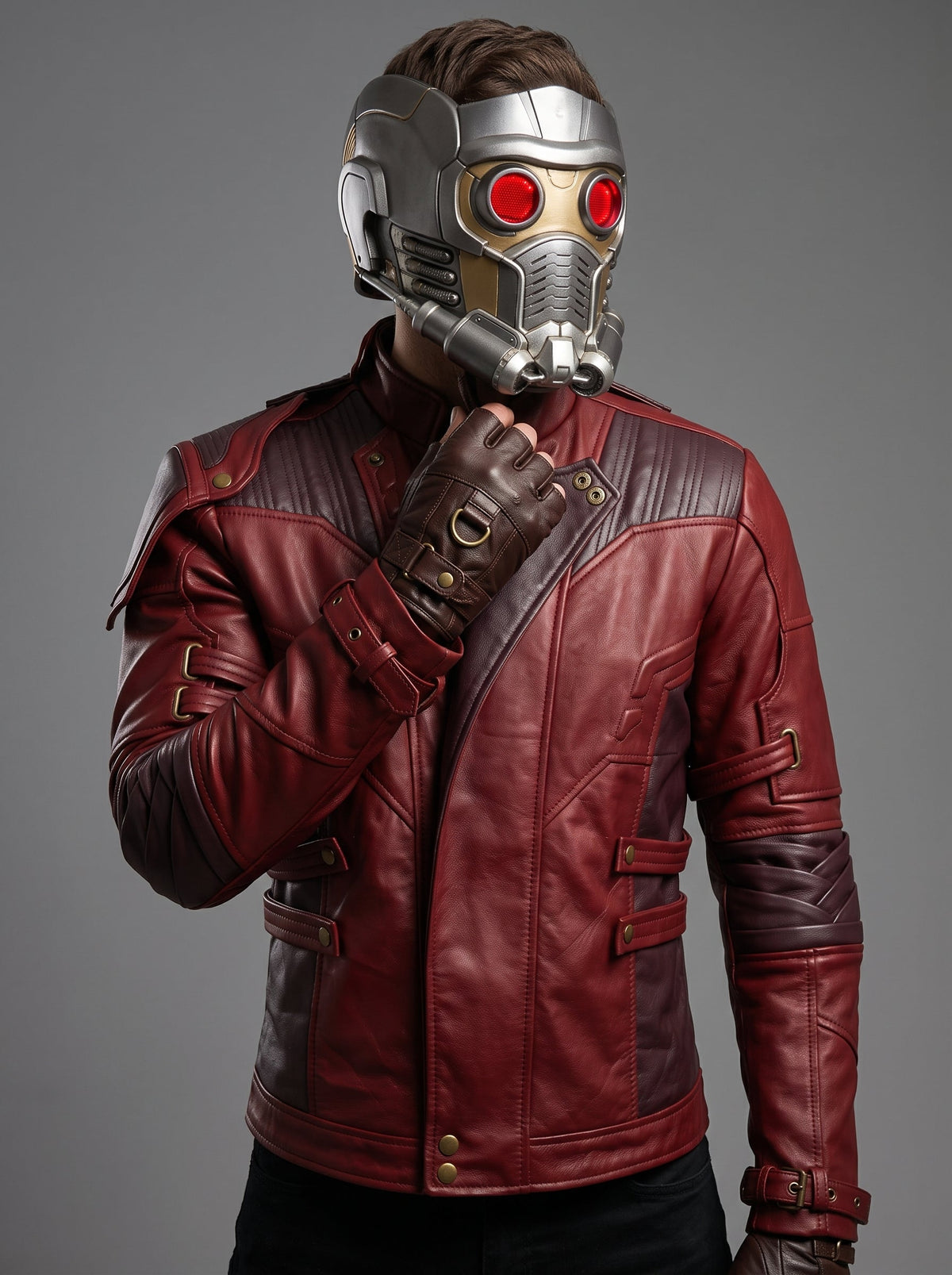 Star Lord Inspired Maroon Leather Jacket | Peter Quill Cosplay Coat | Guardians Galaxy Inspired Men's Jacket